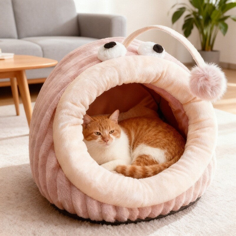 Stylish Lantern Fish Crystal Velvet Cat and Dog Bed for Bedroom-Orizon Depot