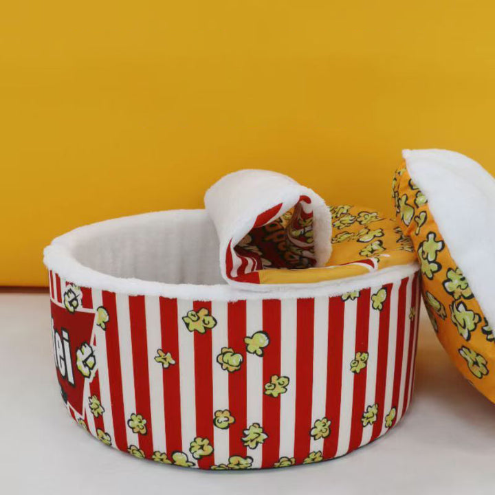 Stylish Cylindrical Velvet Pet Bed for Cats - Detachable Design-Orizon Depot