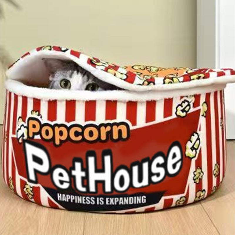 Stylish Cylindrical Velvet Pet Bed for Cats - Detachable Design-Orizon Depot