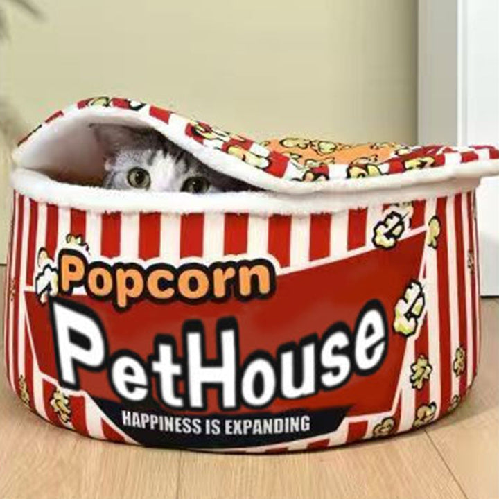 Stylish Cylindrical Velvet Pet Bed for Cats - Detachable Design-Orizon Depot