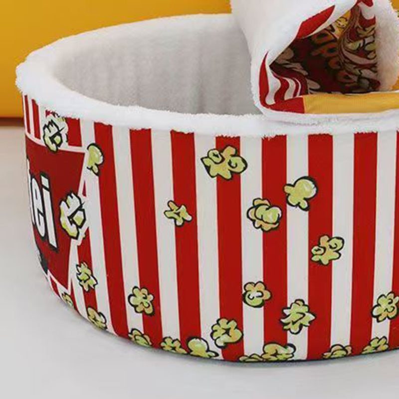 Stylish Cylindrical Velvet Pet Bed for Cats - Detachable Design-Orizon Depot