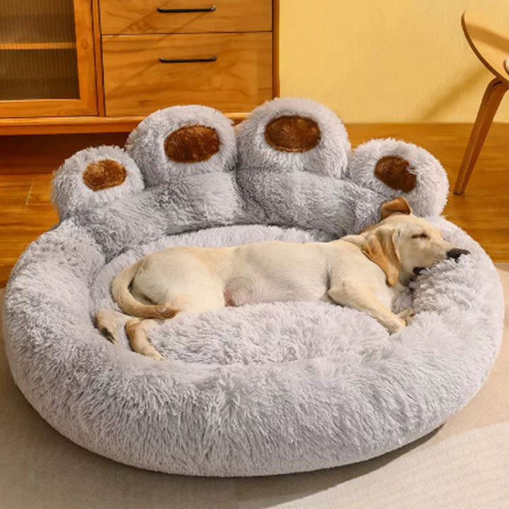 Modern Round Claw-Shaped Velvet Plush Pet Bed for Cats and Dogs-Orizon Depot