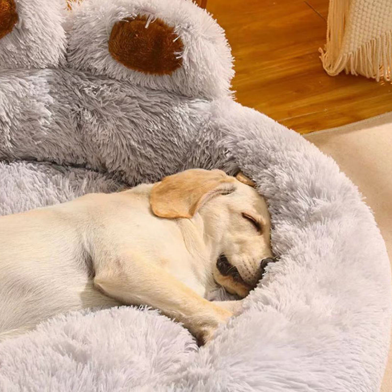 Modern Round Claw-Shaped Velvet Plush Pet Bed for Cats and Dogs-Orizon Depot