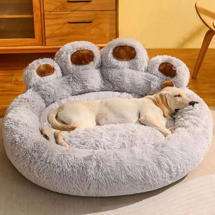 Modern Round Claw-Shaped Velvet Plush Pet Bed for Cats and Dogs-Orizon Depot