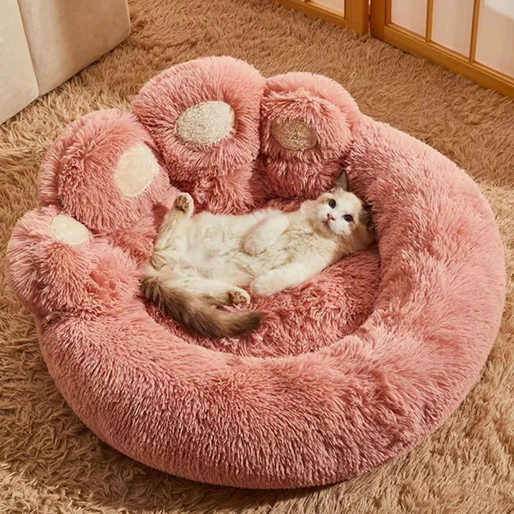 Modern Round Claw-Shaped Velvet Plush Pet Bed for Cats and Dogs-Orizon Depot