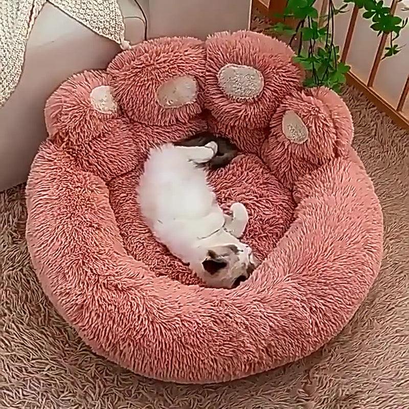 Modern Round Claw-Shaped Velvet Plush Pet Bed for Cats and Dogs-Orizon Depot