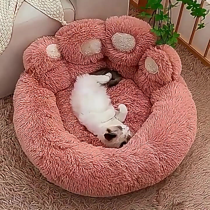 Modern Round Claw-Shaped Velvet Plush Pet Bed for Cats and Dogs-Orizon Depot