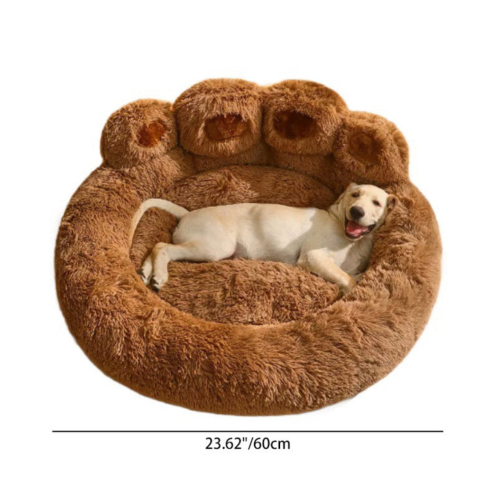 Modern Round Claw-Shaped Velvet Plush Pet Bed for Cats and Dogs-Orizon Depot