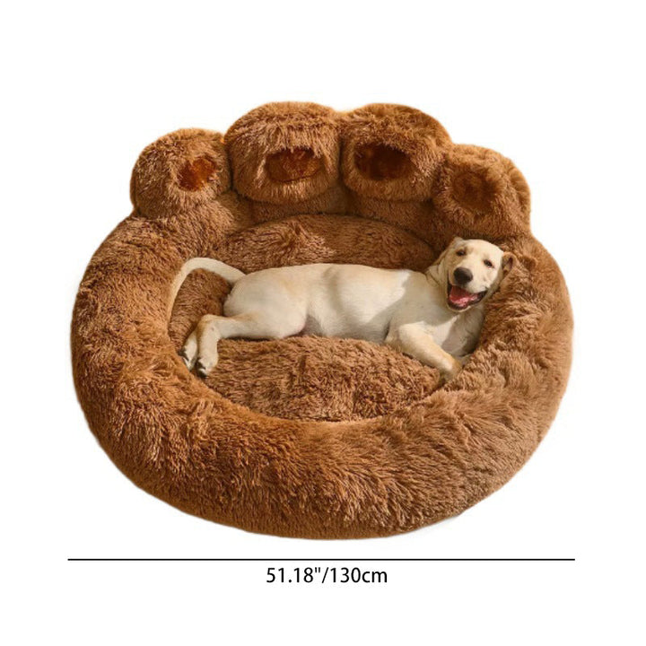 Modern Round Claw-Shaped Velvet Plush Pet Bed for Cats and Dogs-Orizon Depot