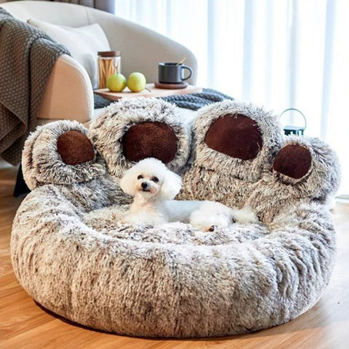 Modern Round Claw-Shaped Velvet Plush Pet Bed for Cats and Dogs-Orizon Depot