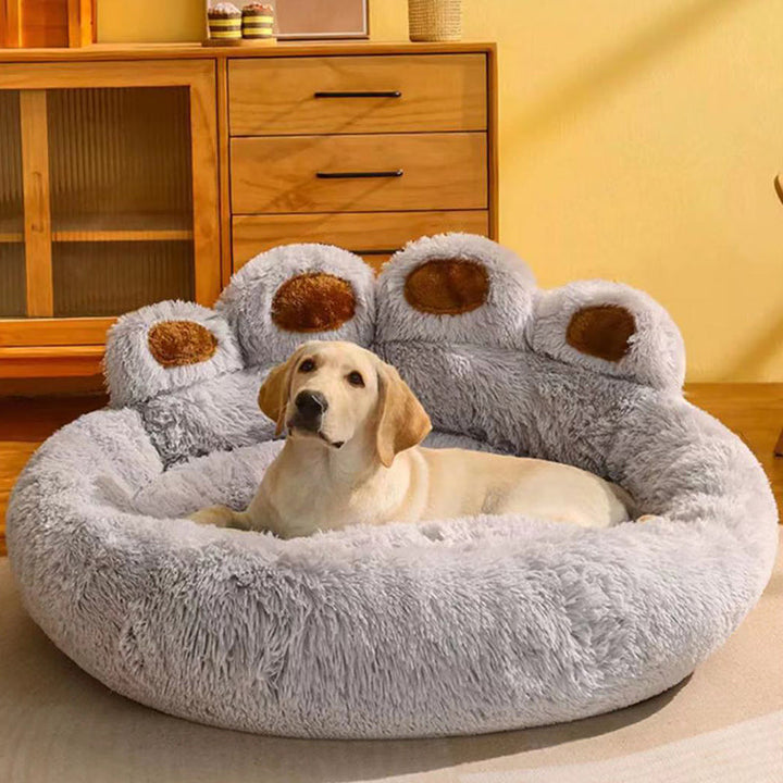 Modern Round Claw-Shaped Velvet Plush Pet Bed for Cats and Dogs-Orizon Depot