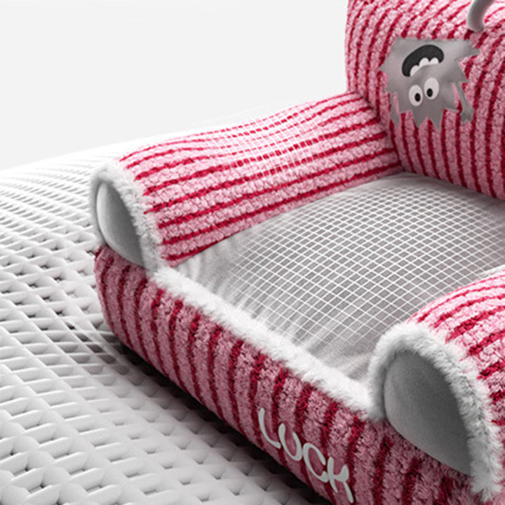 Stylish Rectangular Striped Fleece Pet Bed for Cats and Small Dogs-Orizon Depot
