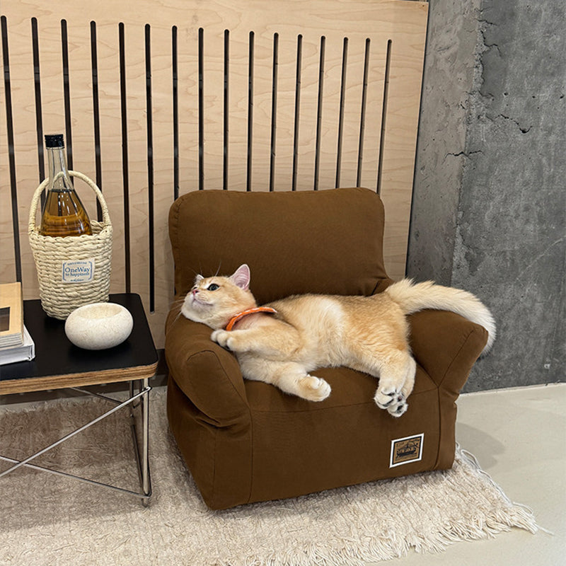 Stylish Minimalist Rectangular Cat Bed with Backrest for Living Room-Orizon Depot