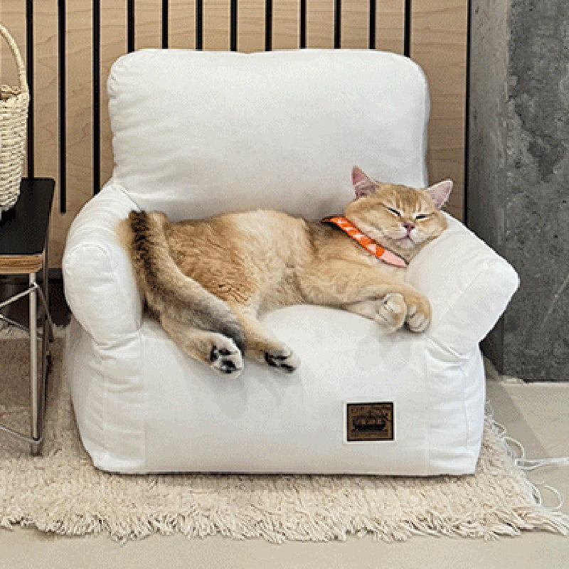 Stylish Minimalist Rectangular Cat Bed with Backrest for Living Room-Orizon Depot