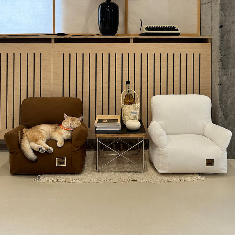 Stylish Minimalist Rectangular Cat Bed with Backrest for Living Room-Orizon Depot