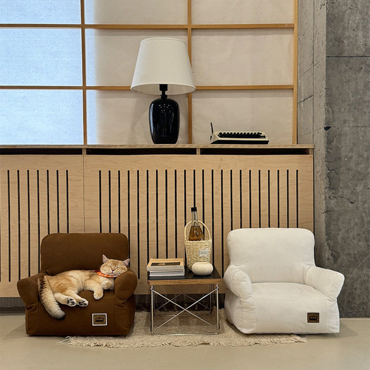 Stylish Minimalist Rectangular Cat Bed with Backrest for Living Room-Orizon Depot