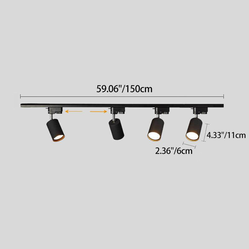 Modern Industrial Tubular Multi-Head LED Track Ceiling Light Fixture-Orizon Depot