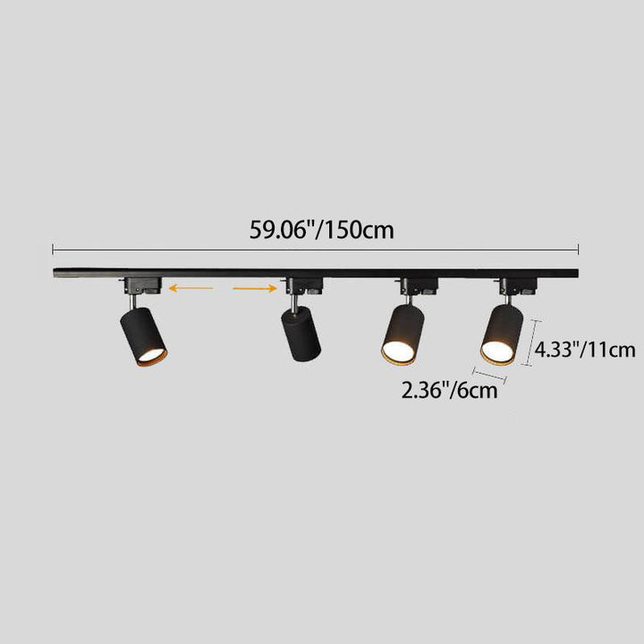 Modern Industrial Tubular Multi-Head LED Track Ceiling Light Fixture-Orizon Depot