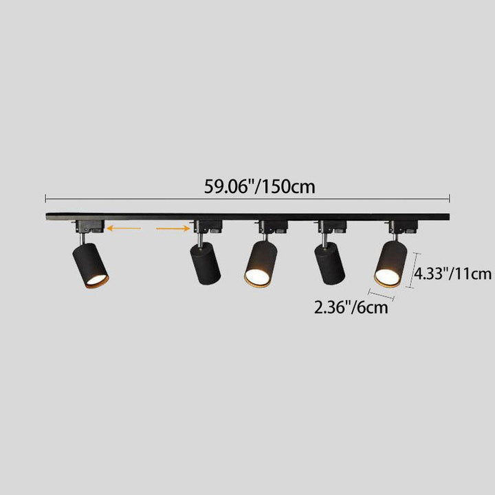 Modern Industrial Tubular Multi-Head LED Track Ceiling Light Fixture-Orizon Depot
