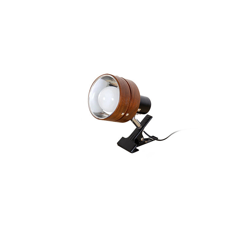 Traditional Japanese Style Round Clip Wood Iron Acrylic 1-Light Bedroom Table Lamp-Orizon Depot