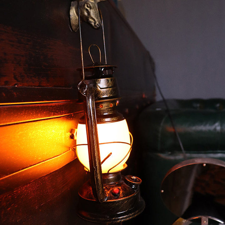 Vintage Round Horse Lamp - Iron Acrylic LED Table Lamp for Living Room-Orizon Depot