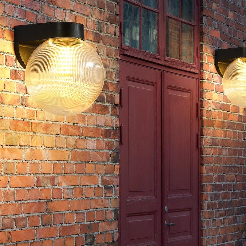 Modern Minimalist Waterproof Orb Wall Sconce – Polycarbonate Acrylic Outdoor Patio Light-Orizon Depot