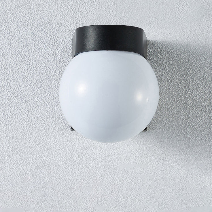 Modern Minimalist Waterproof Orb Wall Sconce – Polycarbonate Acrylic Outdoor Patio Light-Orizon Depot