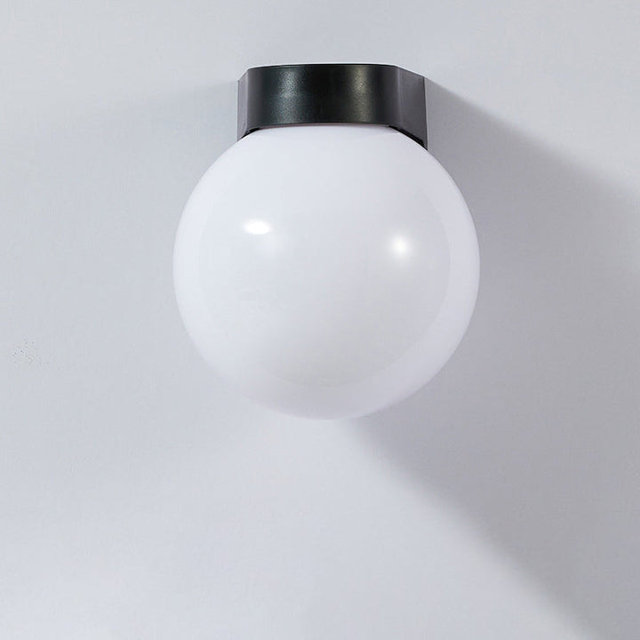 Modern Minimalist Waterproof Orb Wall Sconce – Polycarbonate Acrylic Outdoor Patio Light-Orizon Depot