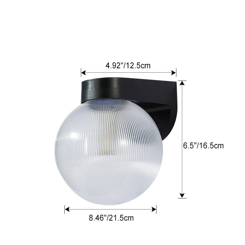 Modern Minimalist Waterproof Orb Wall Sconce – Polycarbonate Acrylic Outdoor Patio Light