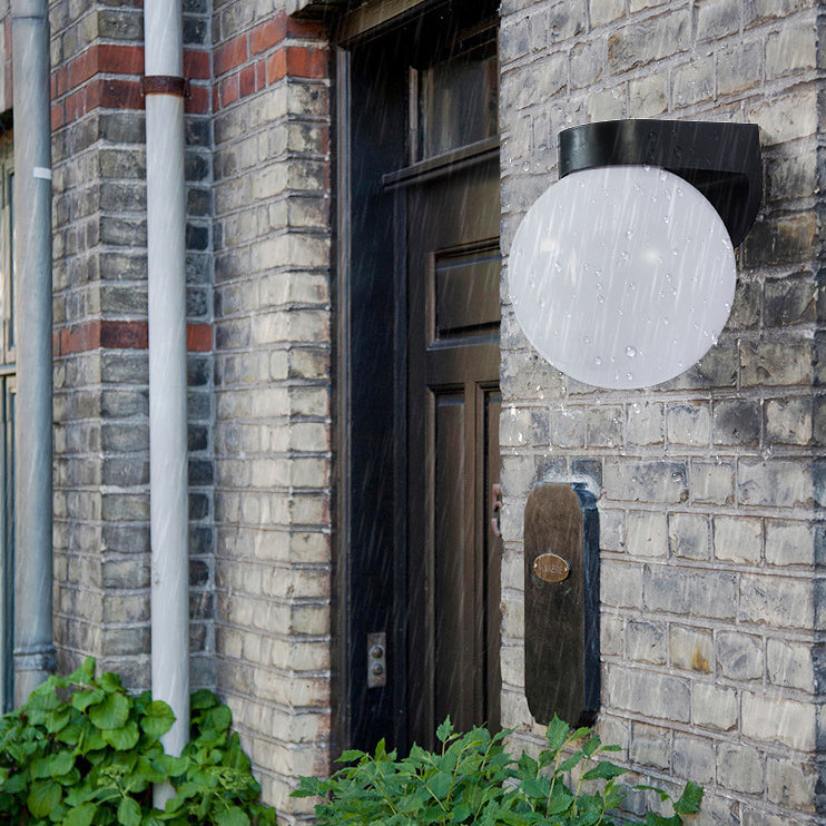 Modern Minimalist Waterproof Orb Wall Sconce – Polycarbonate Acrylic Outdoor Patio Light