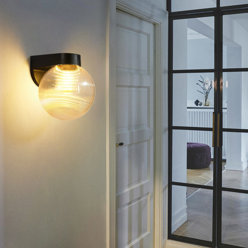 Modern Minimalist Waterproof Orb Wall Sconce – Polycarbonate Acrylic Outdoor Patio Light