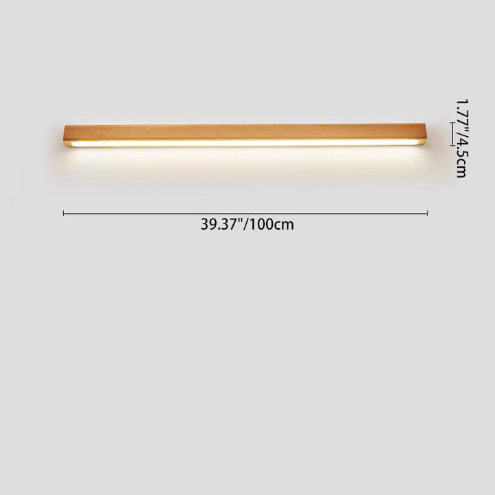Japanese Minimalist Solid Wood Strip LED Wall Sconce Lamp-Orizon Depot