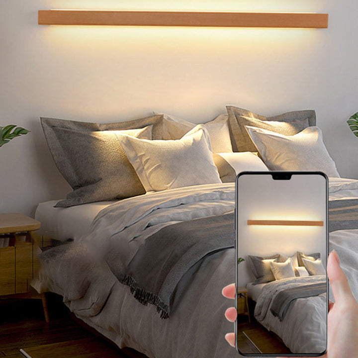 Japanese Minimalist Solid Wood Strip LED Wall Sconce Lamp-Orizon Depot
