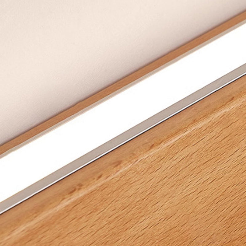 Japanese Minimalist Solid Wood Strip LED Wall Sconce Lamp-Orizon Depot