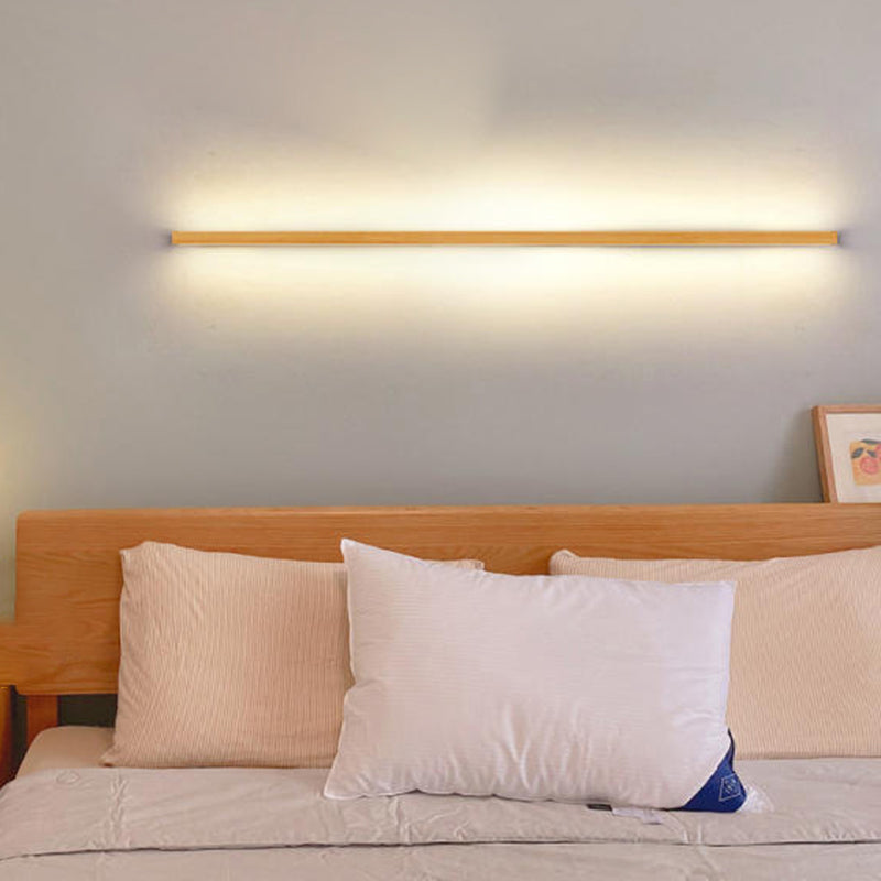 Japanese Minimalist Solid Wood Strip LED Wall Sconce Lamp