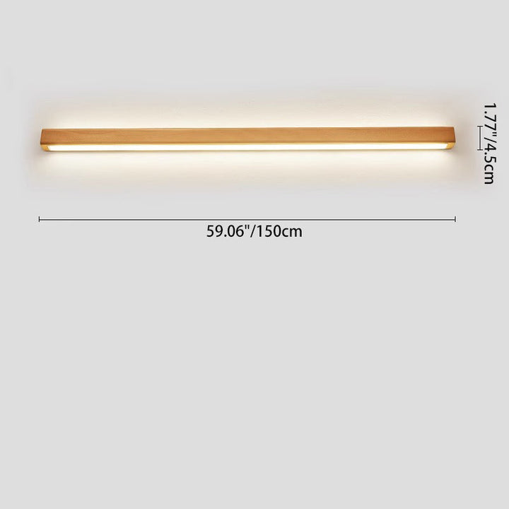 Japanese Minimalist Solid Wood Strip LED Wall Sconce Lamp-Orizon Depot