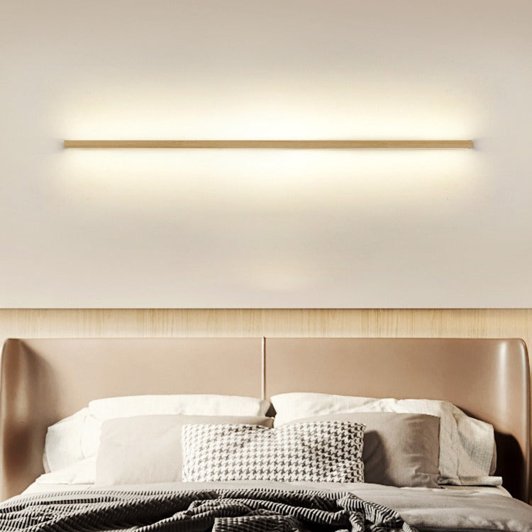 Japanese Minimalist Solid Wood Strip LED Wall Sconce Lamp