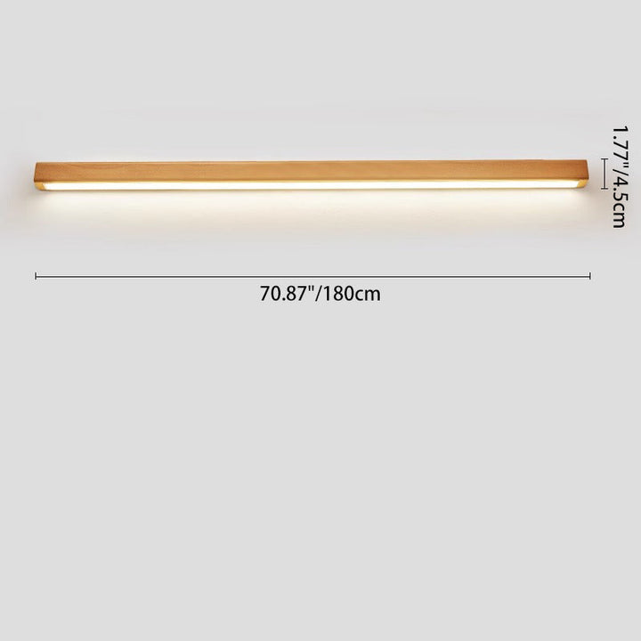Japanese Minimalist Solid Wood Strip LED Wall Sconce Lamp-Orizon Depot