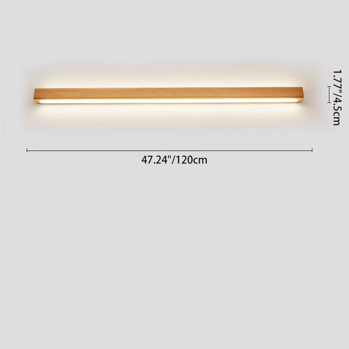 Japanese Minimalist Solid Wood Strip LED Wall Sconce Lamp-Orizon Depot