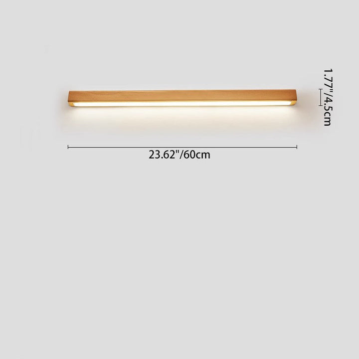 Japanese Minimalist Solid Wood Strip LED Wall Sconce Lamp-Orizon Depot