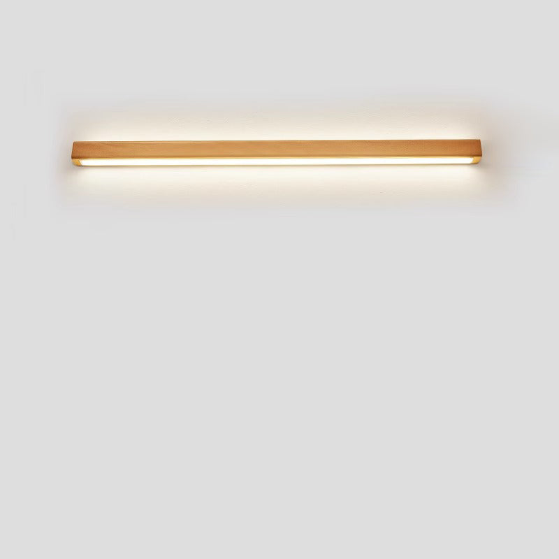 Japanese Minimalist Solid Wood Strip LED Wall Sconce Lamp-Orizon Depot