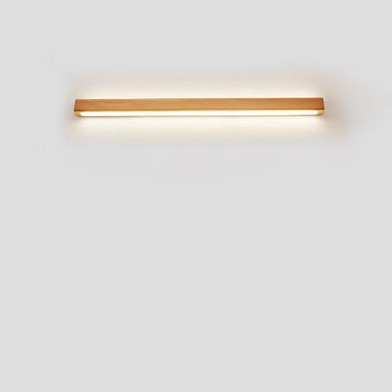 Japanese Minimalist Solid Wood Strip LED Wall Sconce Lamp-Orizon Depot