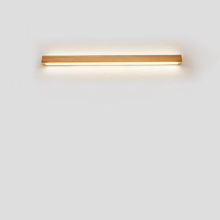 Japanese Minimalist Solid Wood Strip LED Wall Sconce Lamp-Orizon Depot