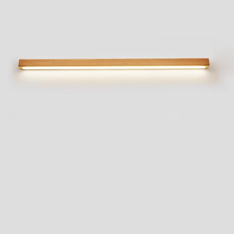 Japanese Minimalist Solid Wood Strip LED Wall Sconce Lamp-Orizon Depot