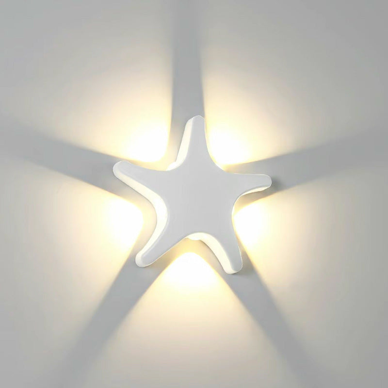 Contemporary Starfish Design Waterproof LED Outdoor Wall Sconce in Die-Cast Aluminum