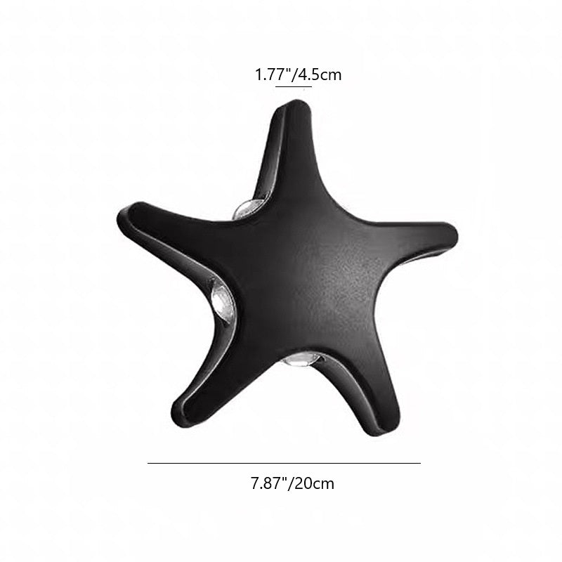 Contemporary Starfish Design Waterproof LED Outdoor Wall Sconce in Die-Cast Aluminum