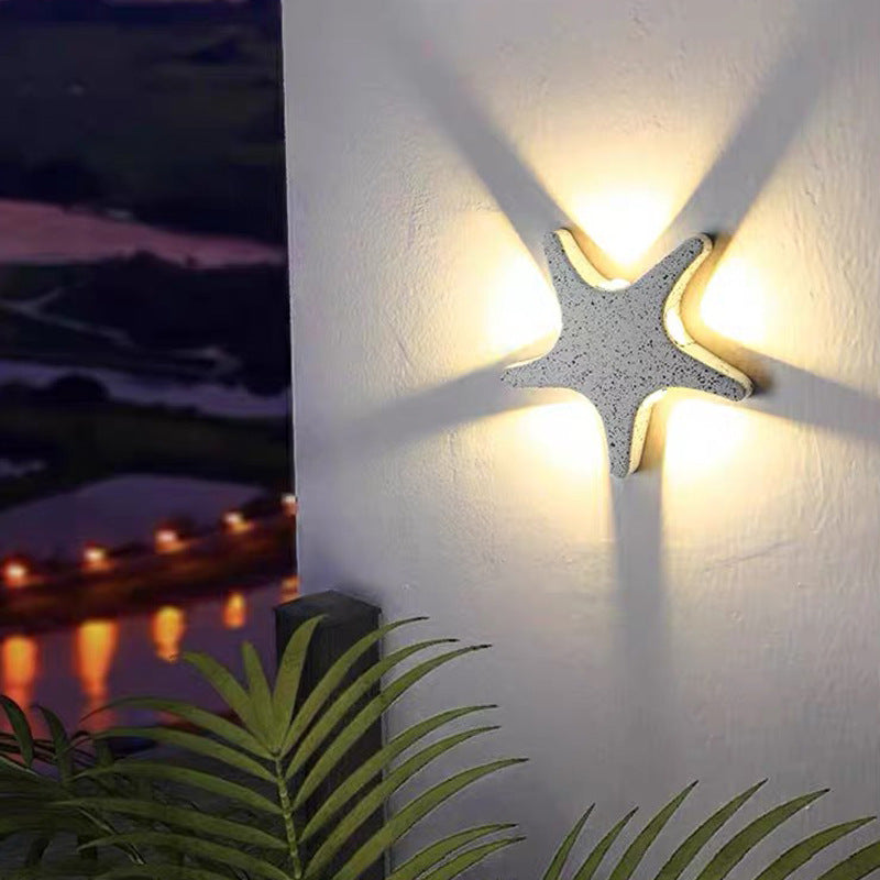 Contemporary Starfish Design Waterproof LED Outdoor Wall Sconce in Die-Cast Aluminum