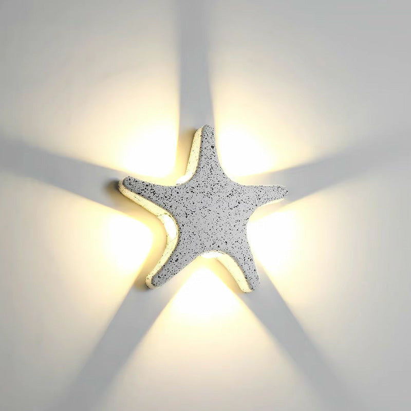 Contemporary Starfish Design Waterproof LED Outdoor Wall Sconce in Die-Cast Aluminum
