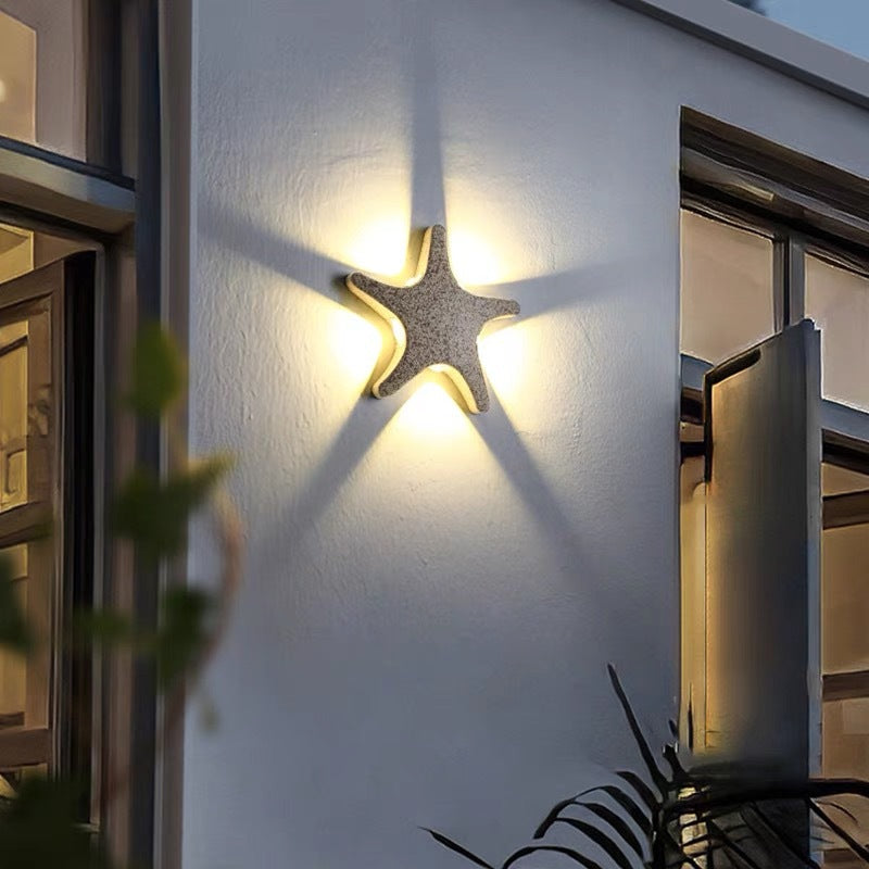 Contemporary Starfish Design Waterproof LED Outdoor Wall Sconce in Die-Cast Aluminum