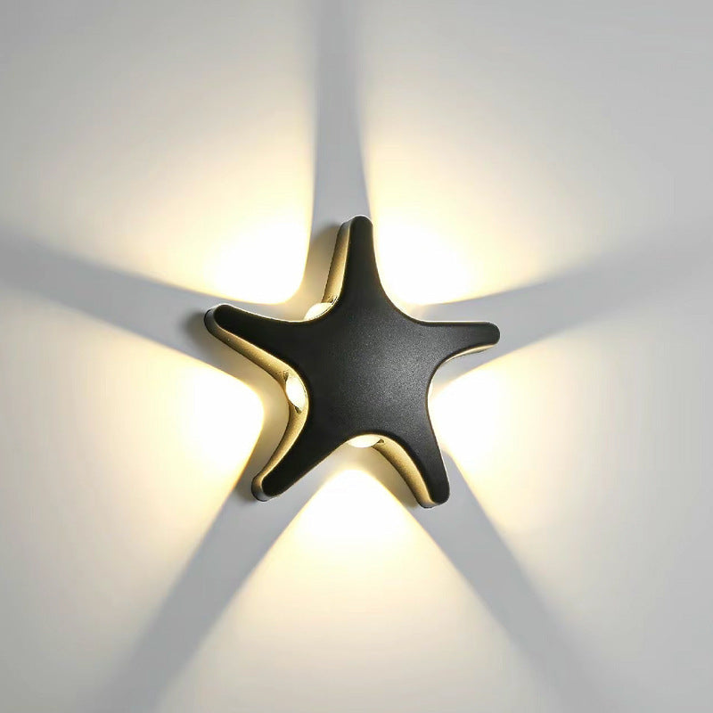 Contemporary Starfish Design Waterproof LED Outdoor Wall Sconce in Die-Cast Aluminum
